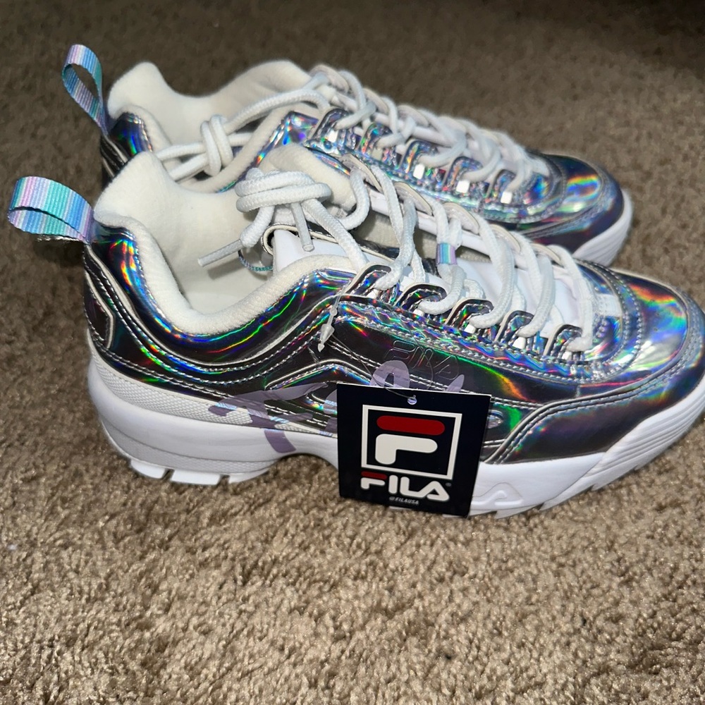 Kids/GradeSchool Iridescent Filas Tennis Shoes. Size 5.